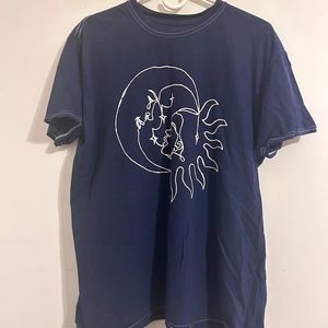 dark blue sun & moon pacsun t shirt ONE SIZE